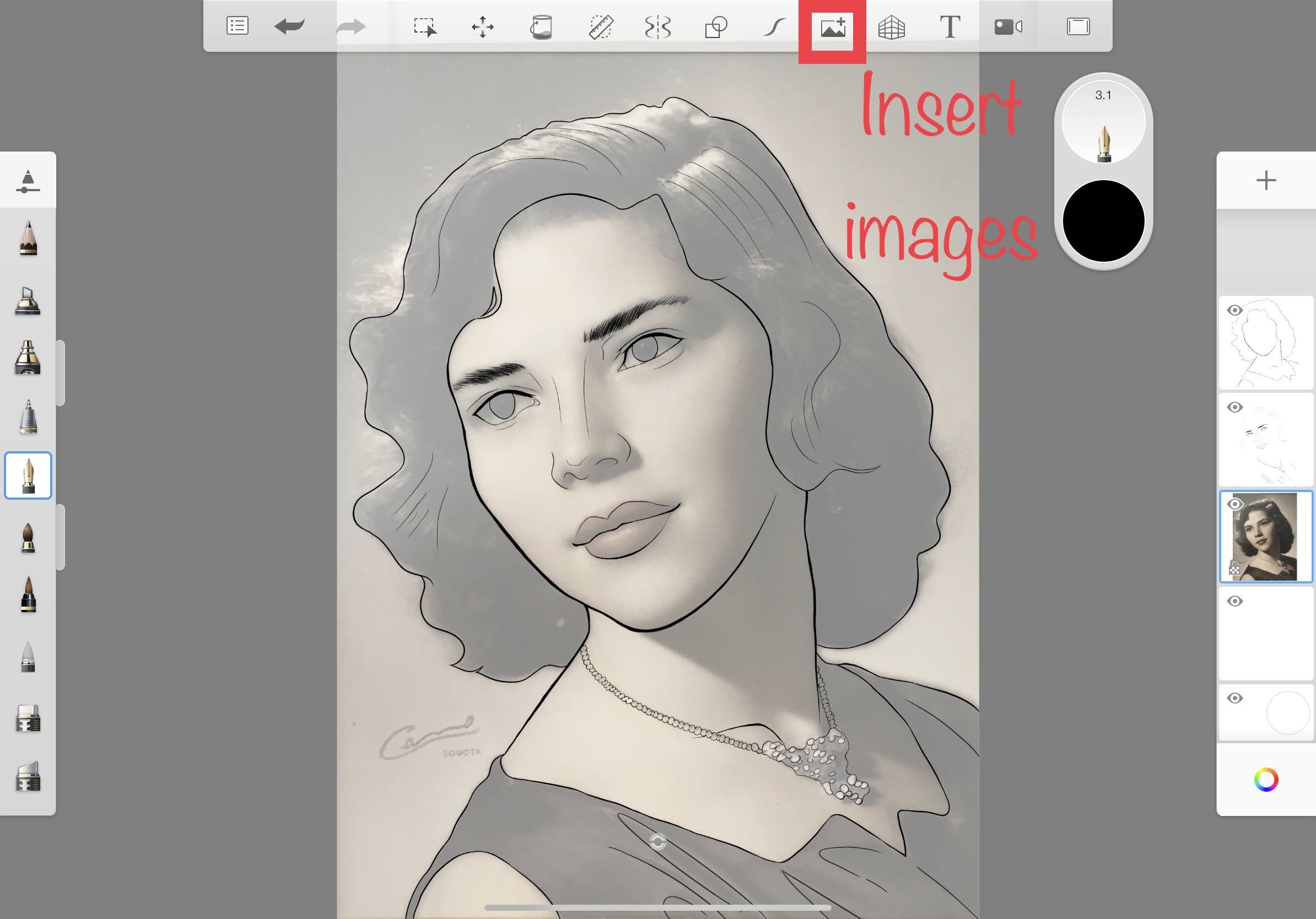 Trace and Sketch in Autodesk SketchBook