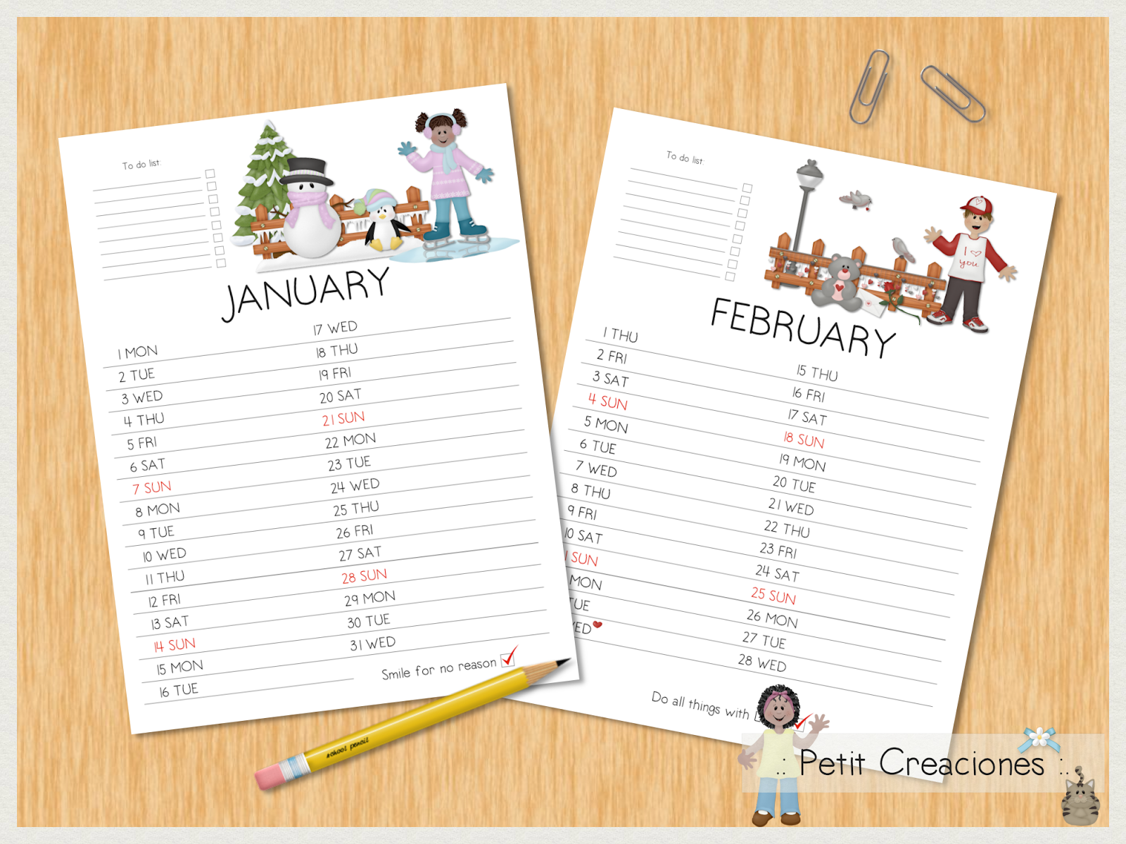 monthly calendar templates 2018