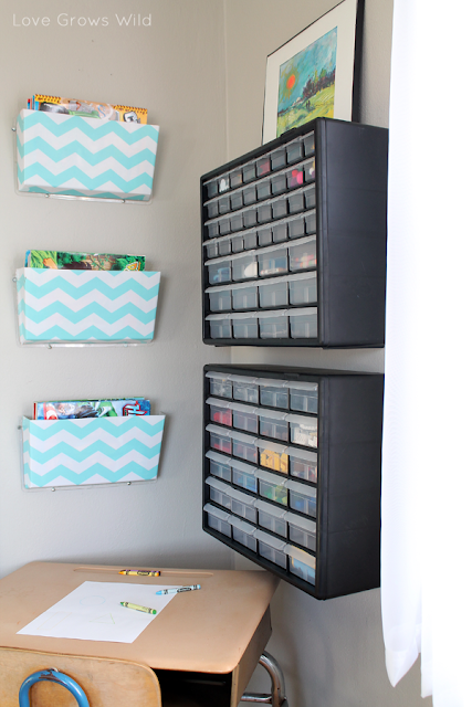 Kid's Creative Center by www.lovegrowswild.com #kids #art #playroom #storage