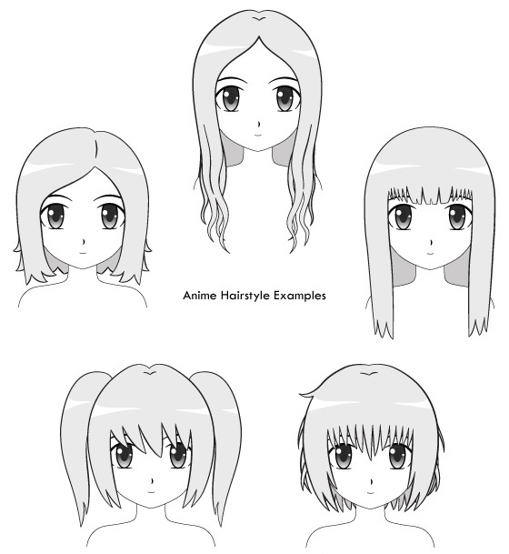 Contoh cara menggambar rambut Anime dan Manga