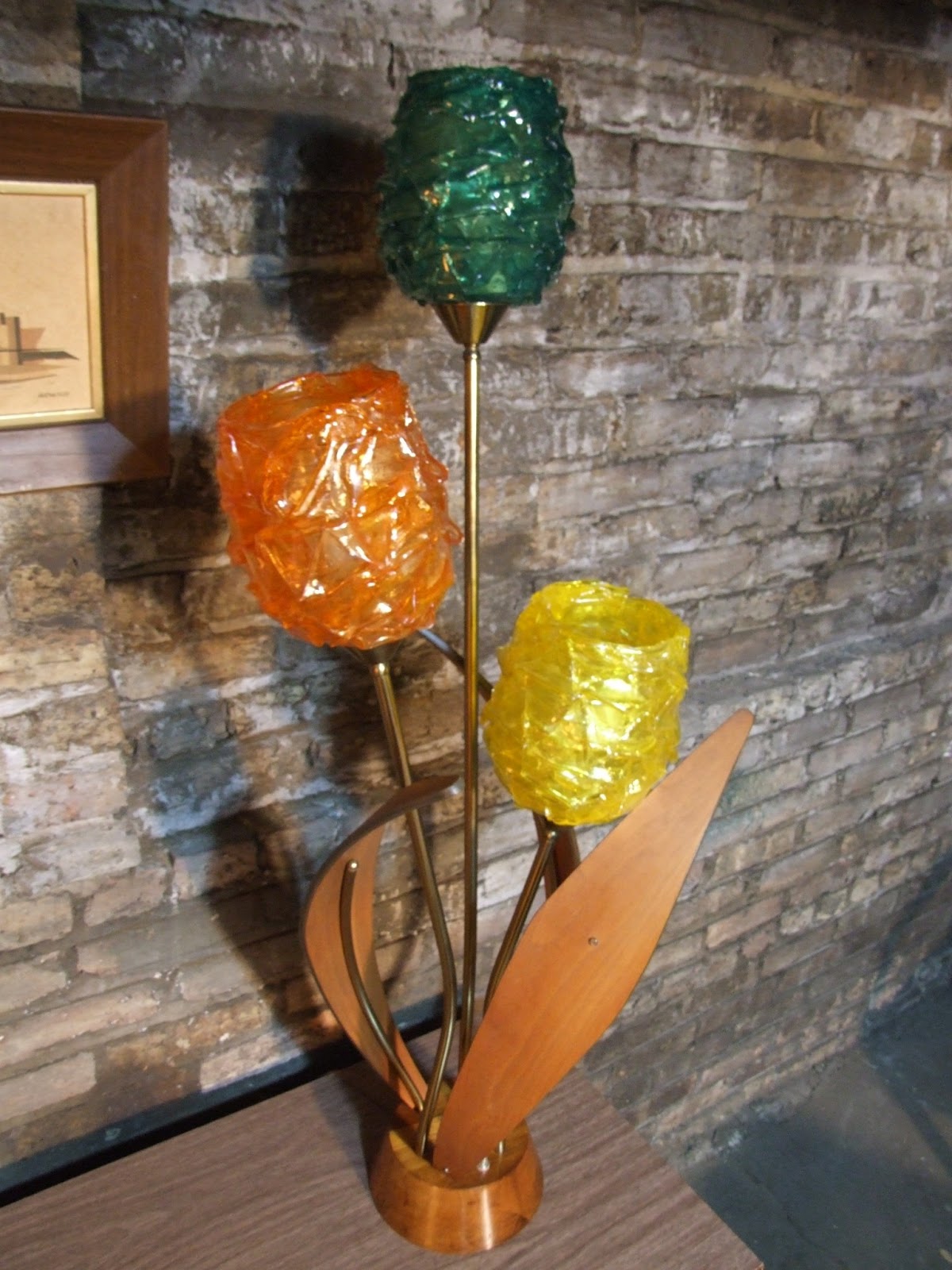 Mid Century Chicago: Teak and Lucite Danish Modern Table Lamp