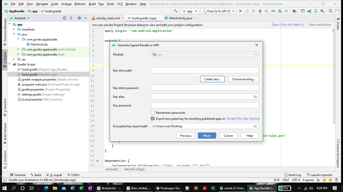 Cara Membuat Android App Bundle Tutorial Android Android Studio