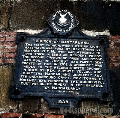 Historical marker of the Church of Nagcarlan in Laguna Philippines