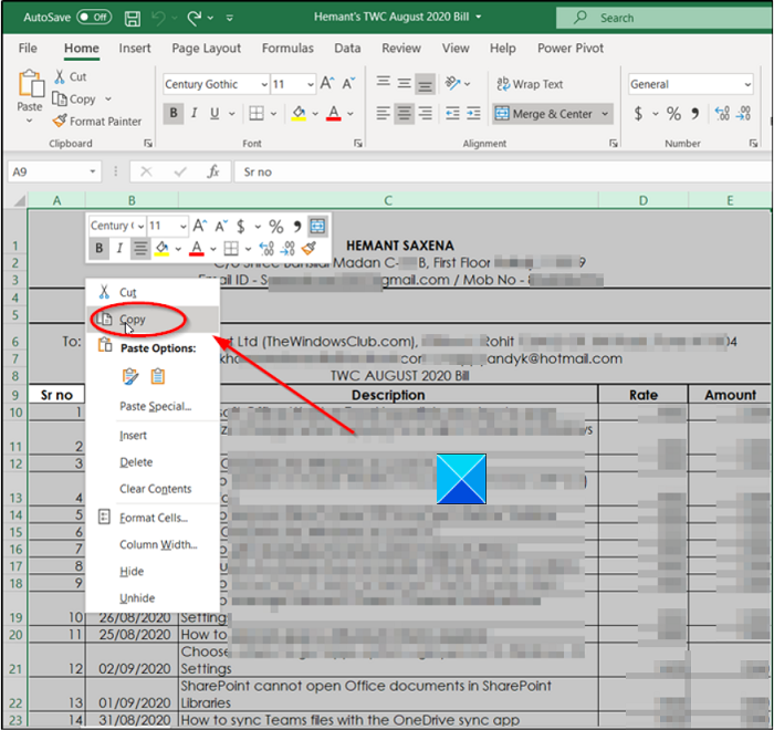 Comment copier la largeur de colonne dans Excel