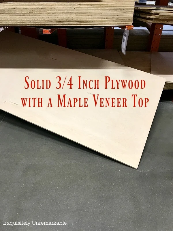 Text overlay Solid 3/4 inch plywood with a maple veneer top on plywood photo