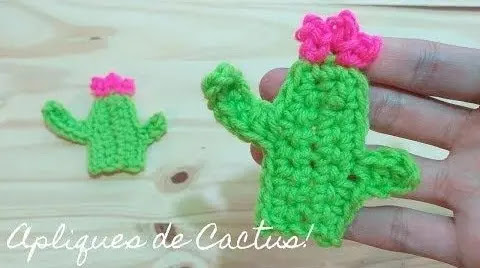Tutorial aplique cactus a crochet