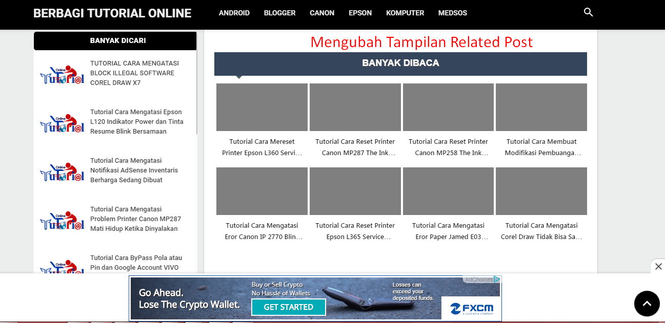 Cara Mengubah Tampilan Widget Related Post Menjadi Statis dan Grid Style