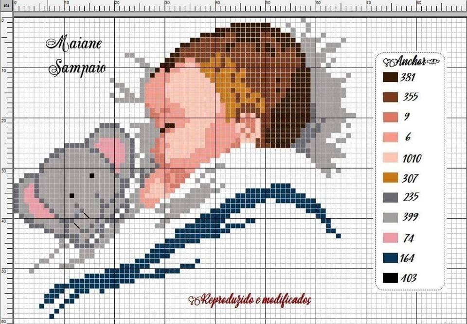 Coisinhas da Renata: Menina e Menino em Ponto Cruz....