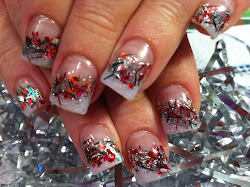 nails glitter nail christmas french tip untraditional humbug bah mood client collect lights