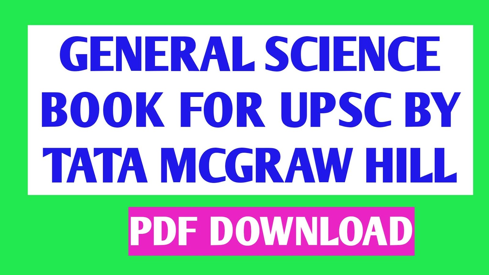 UPSC FREE STUDY MATERIAL TATA MACGRAW HILL GENERAL SCIENCE PDF BOOK
