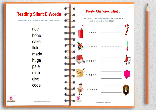 Silent e worksheets,english worksheets for beginners ~ Montessori