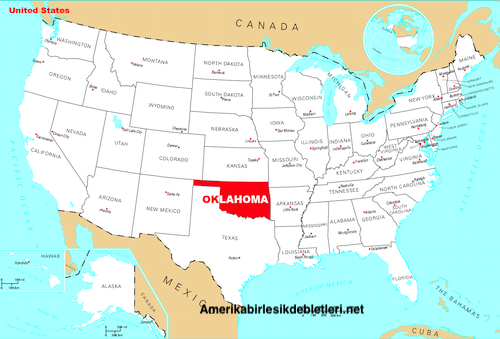 Oklahoma eyaleti neresi haritada