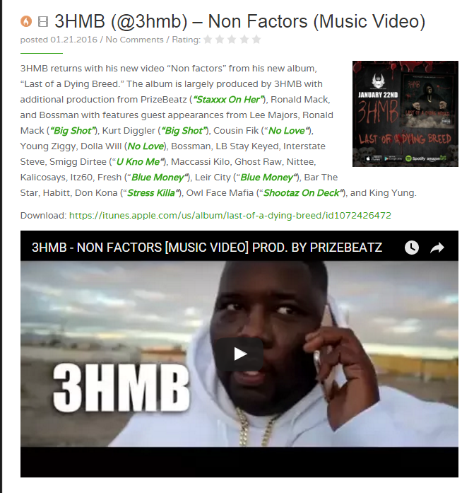 3HMB - "Non Factors" (Produced by PrizeBeatz)