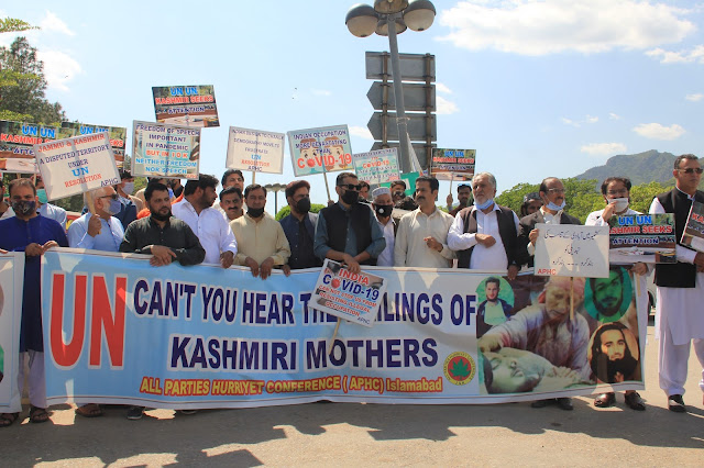 APHC protest in front of Faisal Mosque Islamabad: Pictures