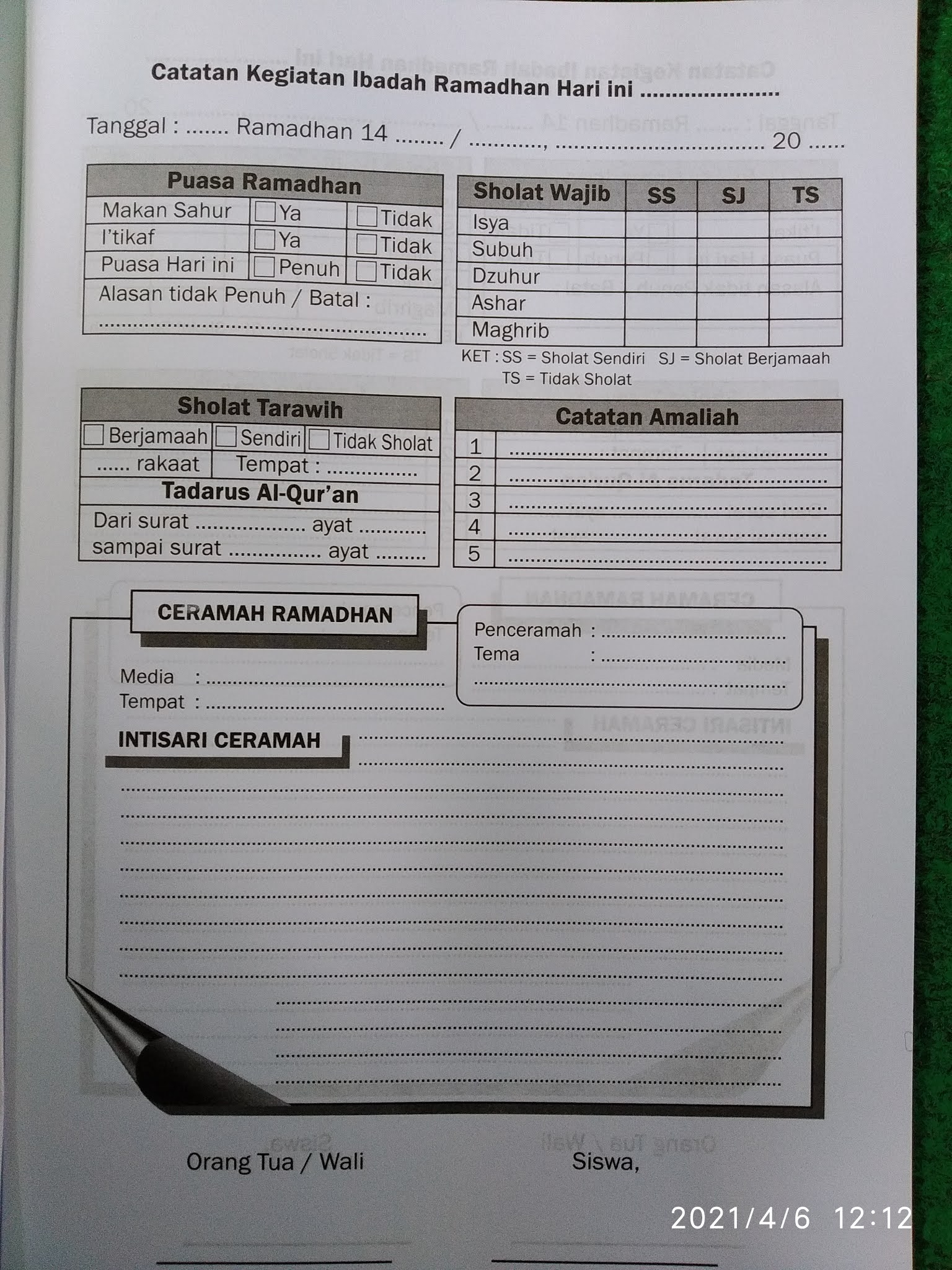 KKG PAI HARJAMUKTI Cara Mengisi Buku Kegiatan Ramadhan KKG PAI HARJAMUKTI Cara Mengisi Buku Kegiatan Ramadhan