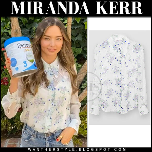 Miranda Kerr  Miranda kerr, Printed pants, White tees