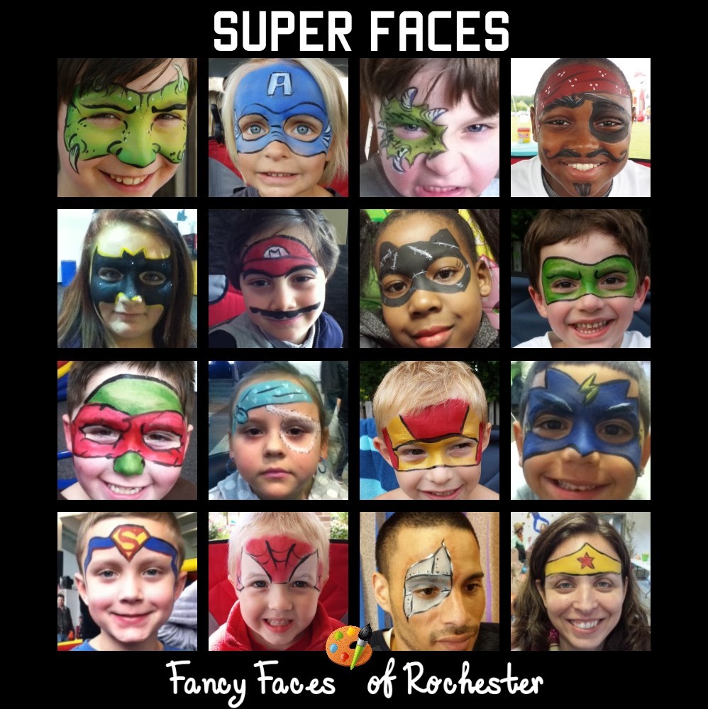 Superhero Face Painting Templates