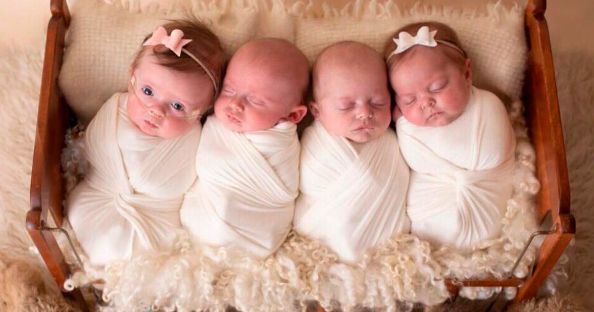 Mum who is a triplet gives birth to quadruplets after waiting for 10