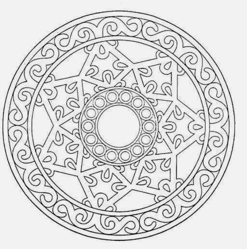 Mandala Print Out 20 Hexagram Circle Advance Mandala Coloring Pages Print