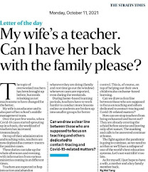 KERATAN AKHBAR " MY WIFE A TEACHER. CAN I HAVE HER BACK WITH THE FAMILY PLEASE?