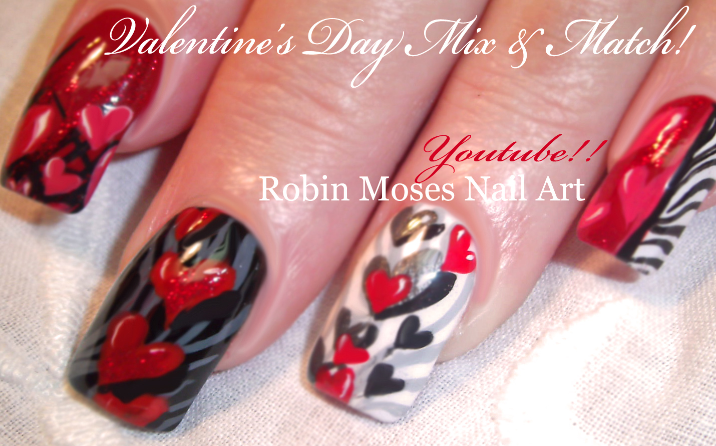Nail Art by Robin Moses "cute valentine nails" "easy valentine nails