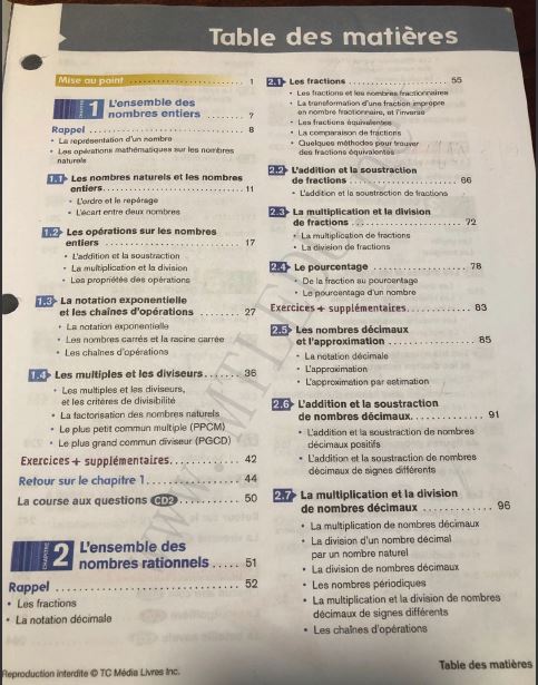 蒙特利尔教育 蒙村中学数学课本与人教版数学课本对比