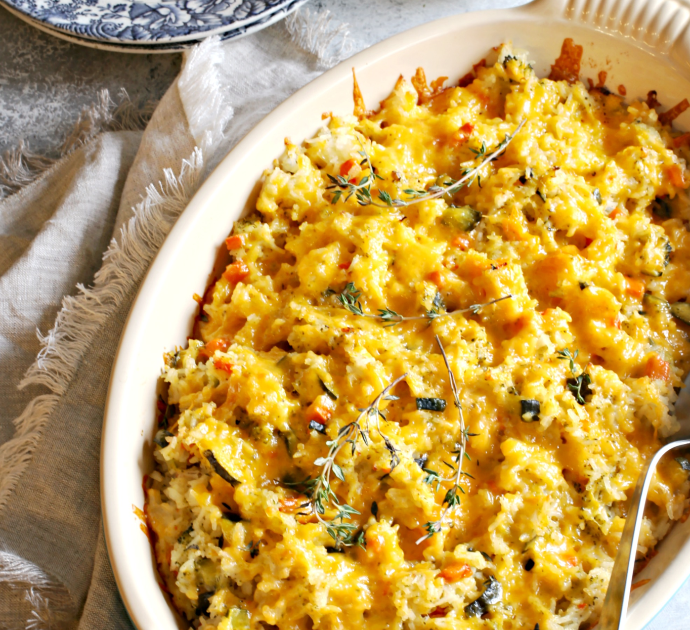 Hungry Couple Cheesy Rice and Vegetable Bake