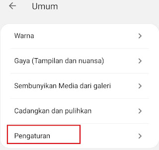 pilih menu pengaturan