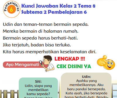 Lengkap Kunci Jawaban Kelas 2 Tema 8 Subtema 2 Pembelajaran 6 Kunci Jawaban Tematik Lengkap Terbaru Simplenews