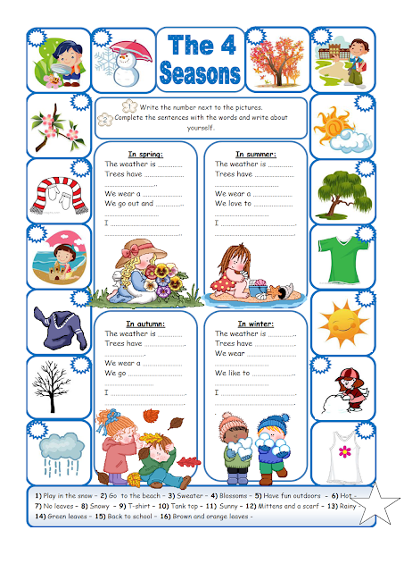 English Fourth Graders´ Zone: First Worksheet-Third Term