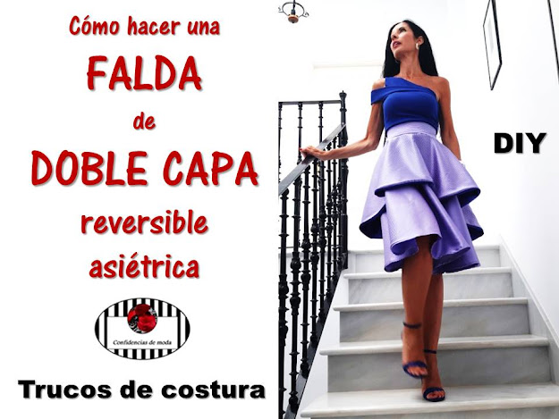 FALDA DOBLE CIRCULAR LARGA o de DOBLE CAPA ASIMÉTRICA. Trucos de costura