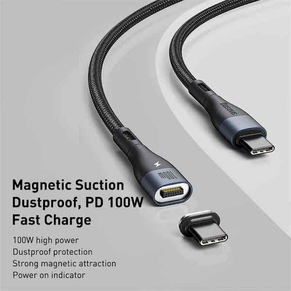 Cáp từ hỗ trợ sạc siêu nhanh 100W Zinc Magnetic Safe Fast Charging Data Cable Type-C to Type-C (100W)