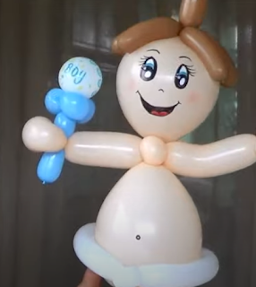 Luftballonmodellage eines Babys zur Partydekoration.