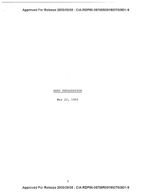 Dcto. desclasificado por la CIA llamado Exploración Marte Da luces sobre experimentos de visión remota y una civilización de millón de años antes de Cristo ya extinguida CIA RDP96 00788R001900760001 9 1 CIA RDP96 00788R001900760001 9 1 Dcto. desclasificado por la CIA llamado Exploración Marte Da luces sobre experimentos de visión remota y una civilización de millón de años antes de Cristo ya extinguida
