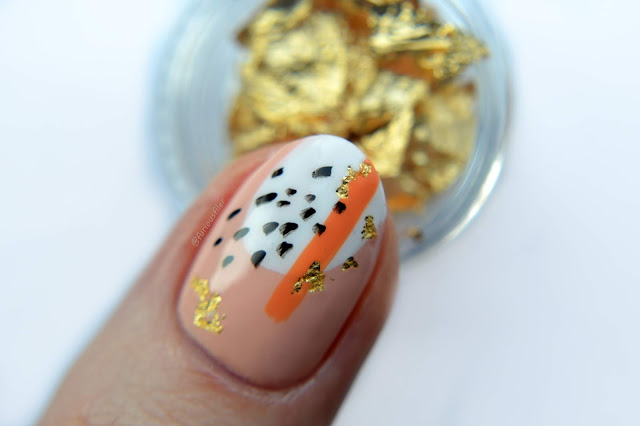 abstract orange macro gold leaf nails furious filer