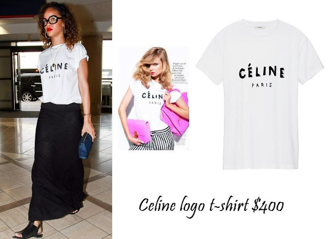 GLAMOUR CHOCOLATE: Trend: Rihanna wears Celine logo T-shirt