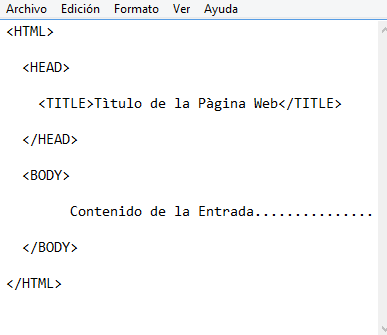 Cómo hacer una página html en bloc de notas