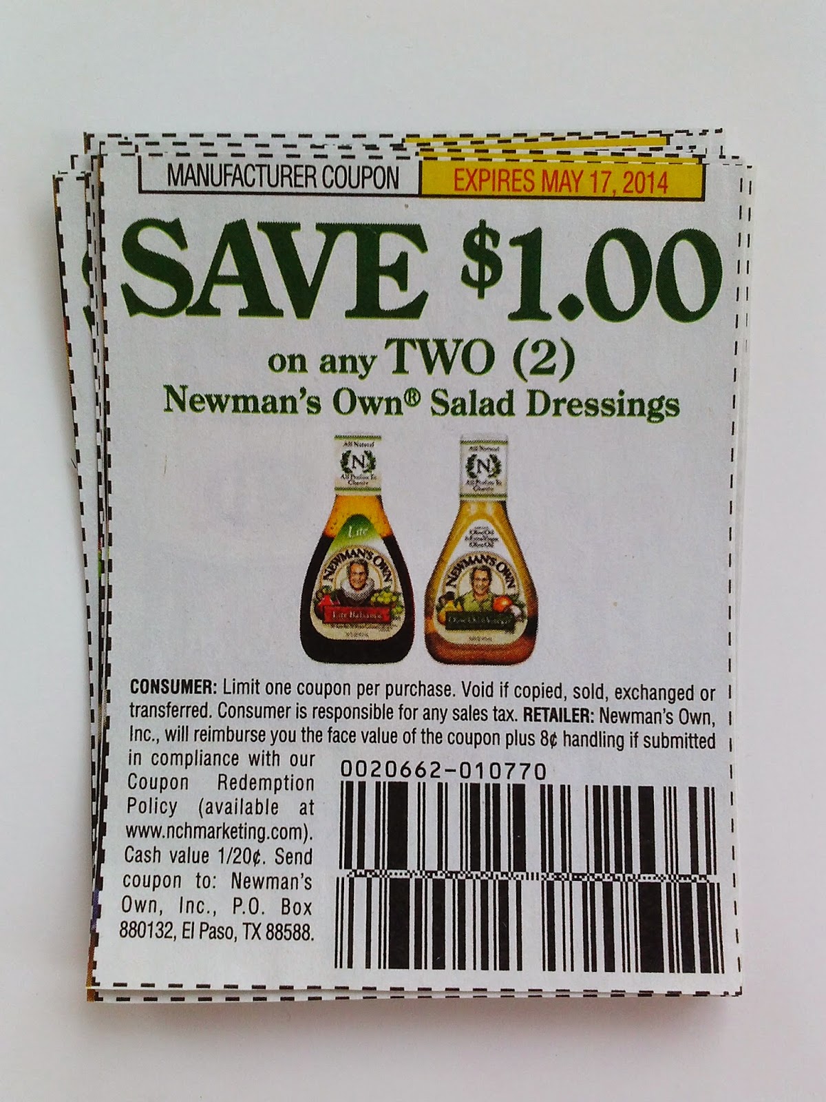 Newmans Coupons Save $1 on any two Newmans Own Salad Dressing expires 5 ...