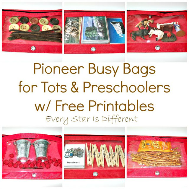 Pioneer Busy Bags for Tots & Preschoolers w/ Free Printables