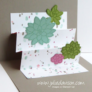 VIDEO Tutorial: Designer Paper Accordion Pop-Up Card with Stampin' Up! Oh So Succulent ~ www.juliedavison.com ~ 2017 Occasions Catalog