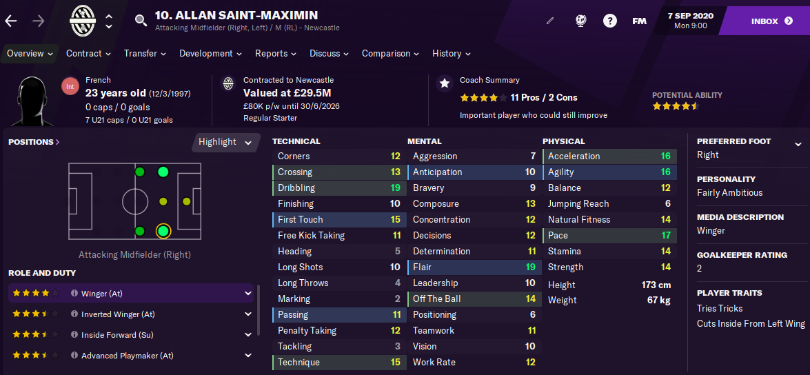 FM21 Allan Saint Maximin FM21 Allan Saint Maximin