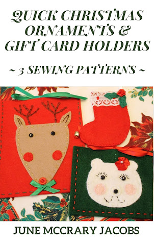 FIND MY NEW 'QUICK CHRISTMAS ORNAMENTS & GIFT CARD HOLDERS' SEWING PATTERN BOOK ON AMAZON!