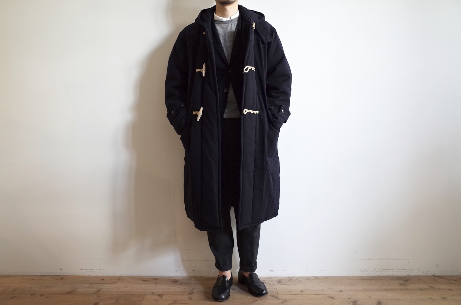 【新品 未使用】 COMOLI 中綿ダッフルコート ネイビー size 3