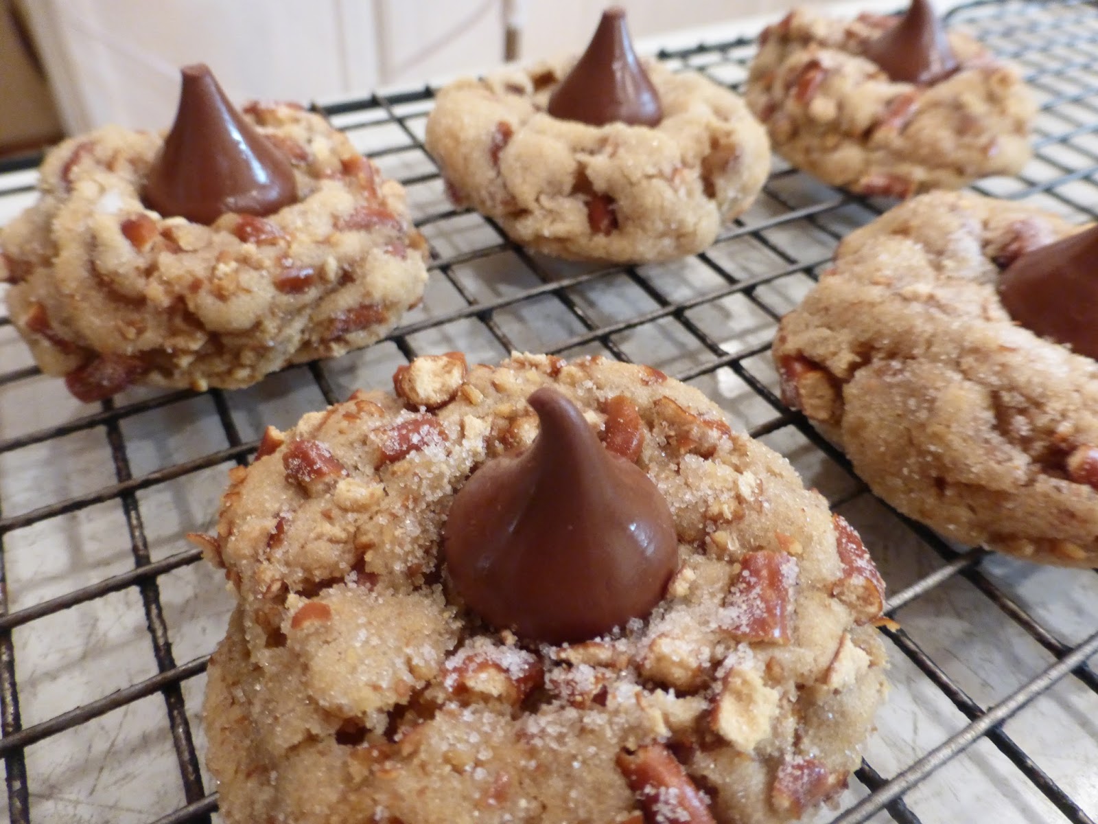 Guilty Chocoholic Mama Peanut Butter Pretzel Chocolate Kiss Cookies