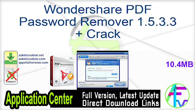 Wondershare PDF Password Remover 1.5.3.3 + Crack