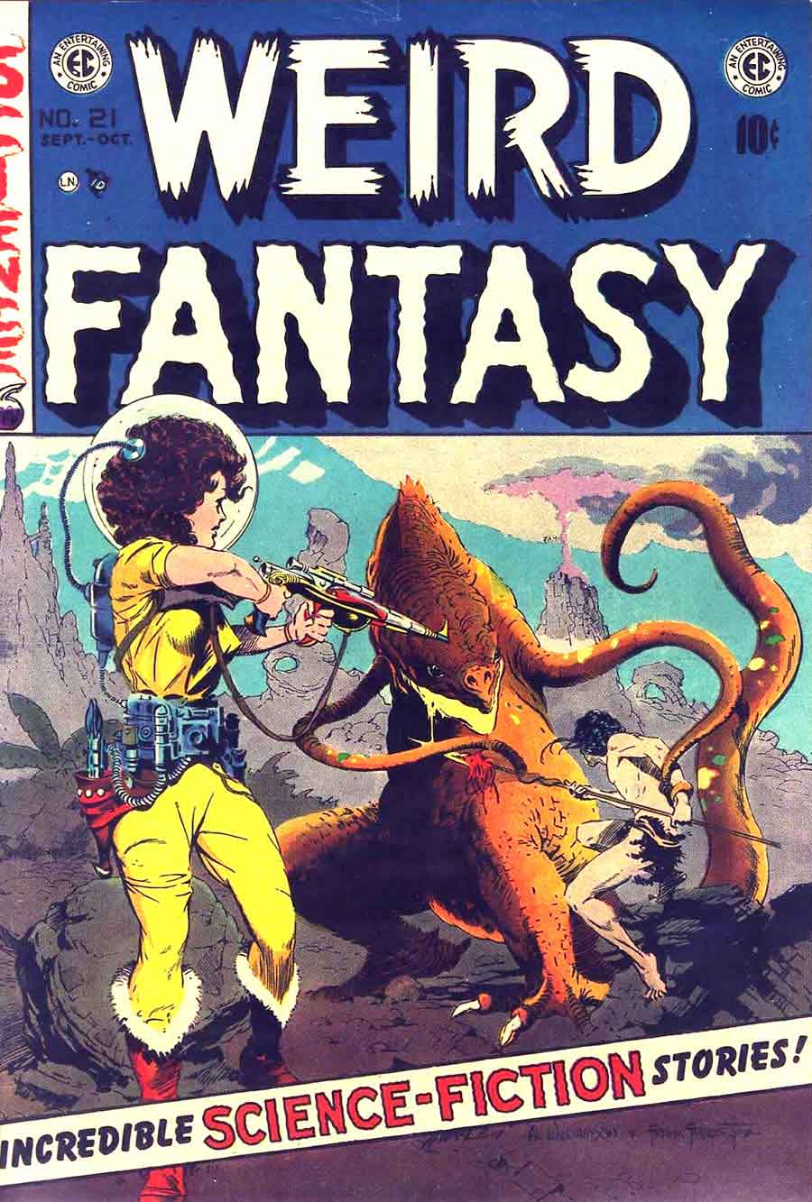 Weird Fantasy v2 #21 golden age 1950s ec comic book cover by Al Williamson / Frank Frazetta