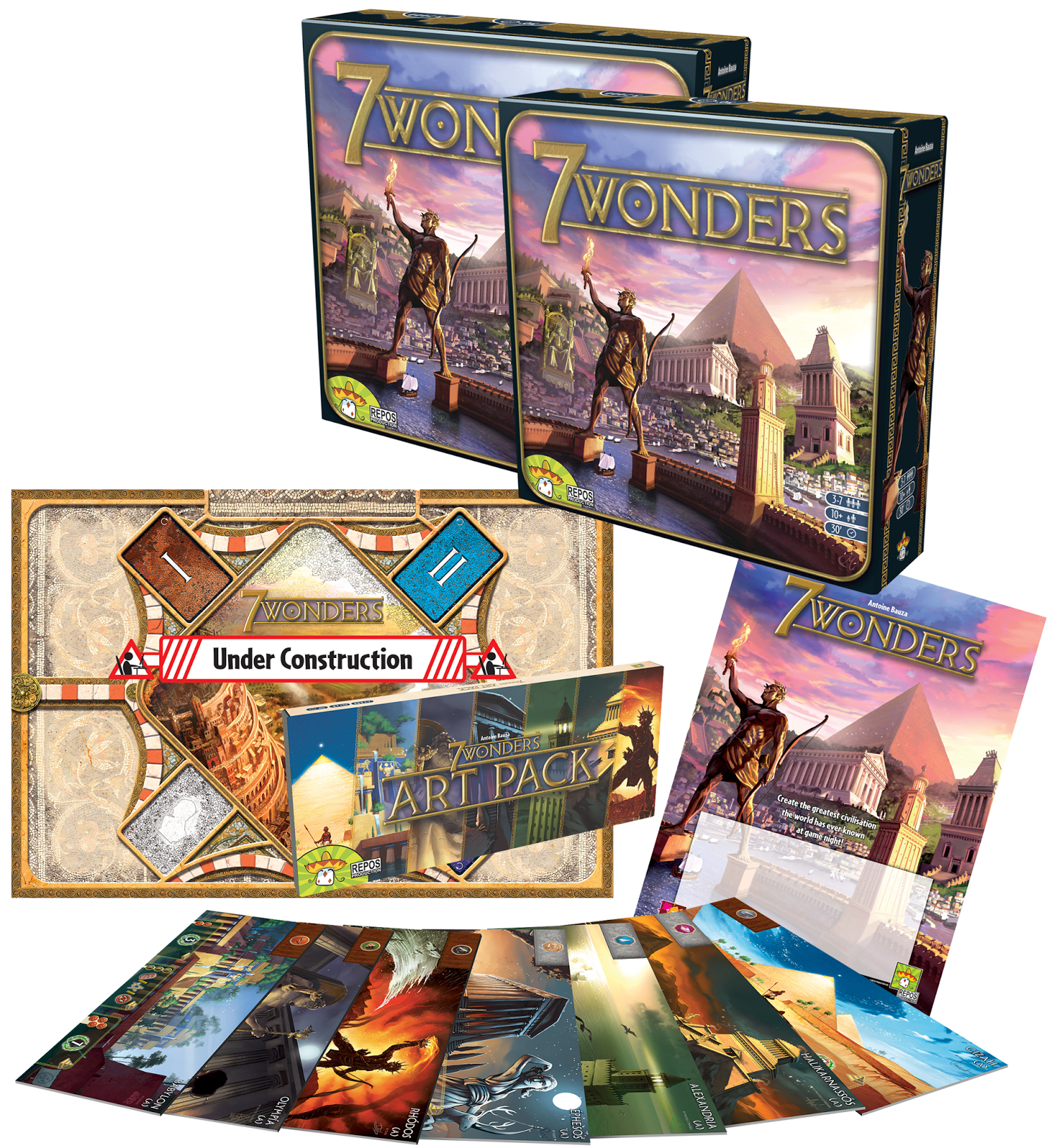 7 Wonders Promo Play Mat Seven Wonders NEW From Organized Play Kit