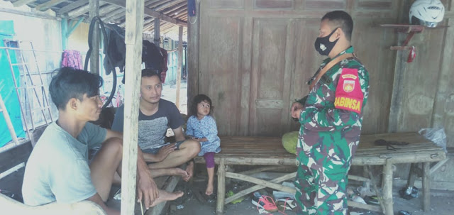 Babinsa Koramil Gemolong  Sosialisasikan Larangan Mudik dan Edukasi Prokes