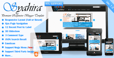 Syahira v1.10 Responsive Premium Blogger Template