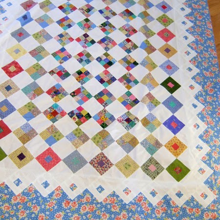 Spring Garden quilt - 9 patches & square in a square